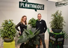 Merel Vellekoop en Freek Jansen van Plantanious, dat sinds dit jaar een samenwerking (zie https://www.bpnieuws.nl/article/9270579/plantanious-en-persoon-potplanten-slaan-handen-ineen/) is aangegaan met Persoon Potplanten.